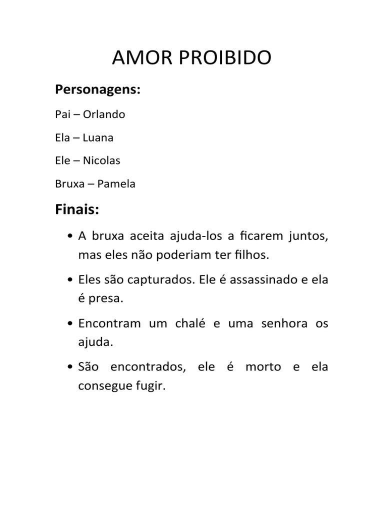 Amor Proibido: A Fuga de Luana e Nicolas | PDF | Amor | Castelo