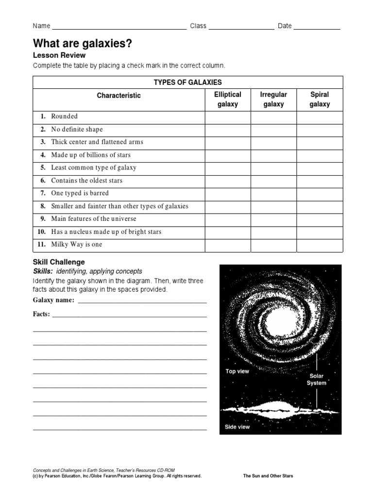Galaxy Worksheet PDF Milky Way Galaxy Galaxy Worksheet PDF Milky Way Galaxy