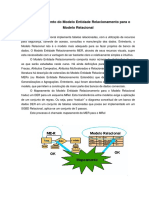 Mapeamento Do Modelo Entidade Relacionamento para o Modelo Relacional