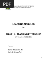 Learning Modules In: Surigao Del Norte State University