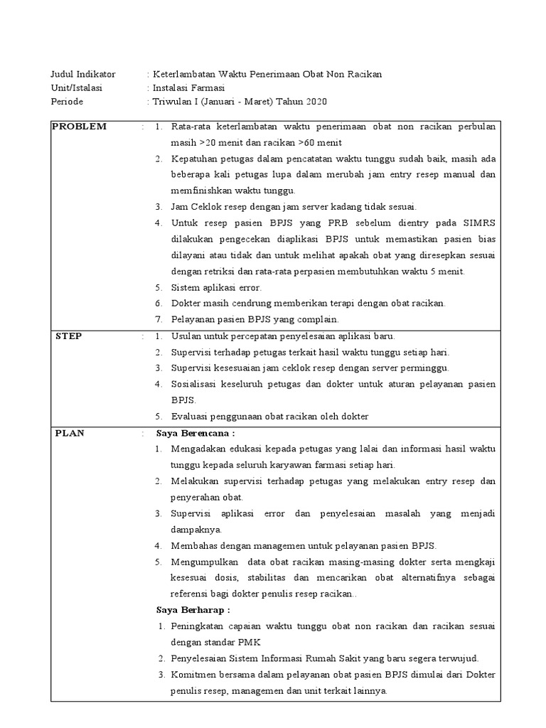 Keterlambatan Penerimaan Obat Non Racikan | PDF
