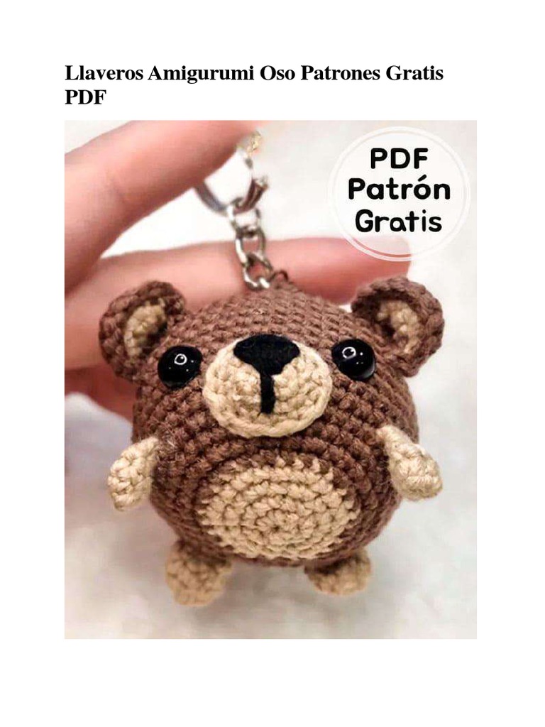 50 Patrones Gratis de Llavero Oso Amigurumi | PDF | Amigurumi | Tejer
