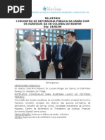 RELATÓRIO COM FOTOS_I ENCONTRO DE DEFENSORIA PÚBLICA DA UNIÃO COM OS EGRESSOS DA EX-COLONIA DO BONFIM