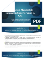 Declaración Mundial de Educación Superior en El S