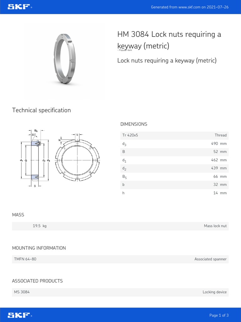 HM 3084 Lock Nuts Requiring A Keyway (Metric) 20210726 PDF License Mobile App