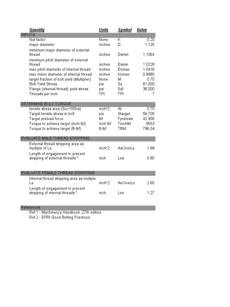 Bolt Torque Calculation Guide | PDF | Screw | Applied And ...