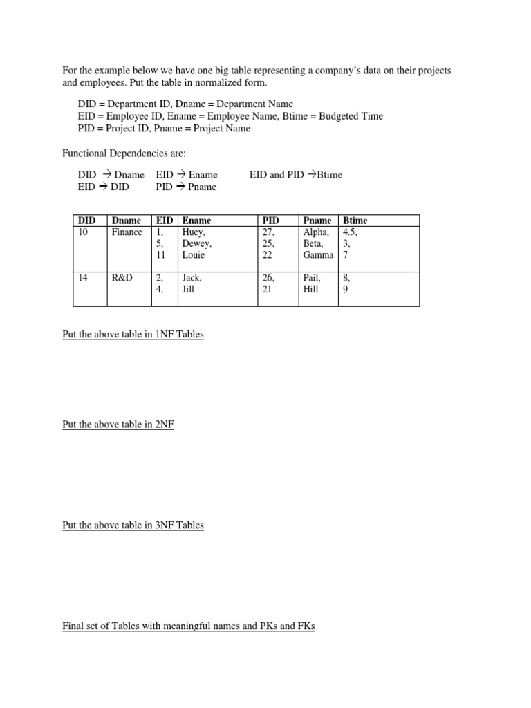 Normalization Exercise 3 | PDF image.