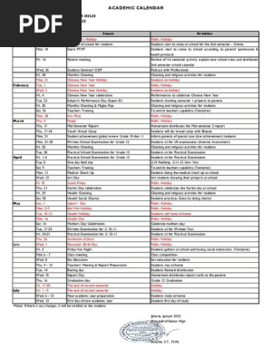 2021-2022 Semester 2 Academic Calendar | PDF | Academic Term
