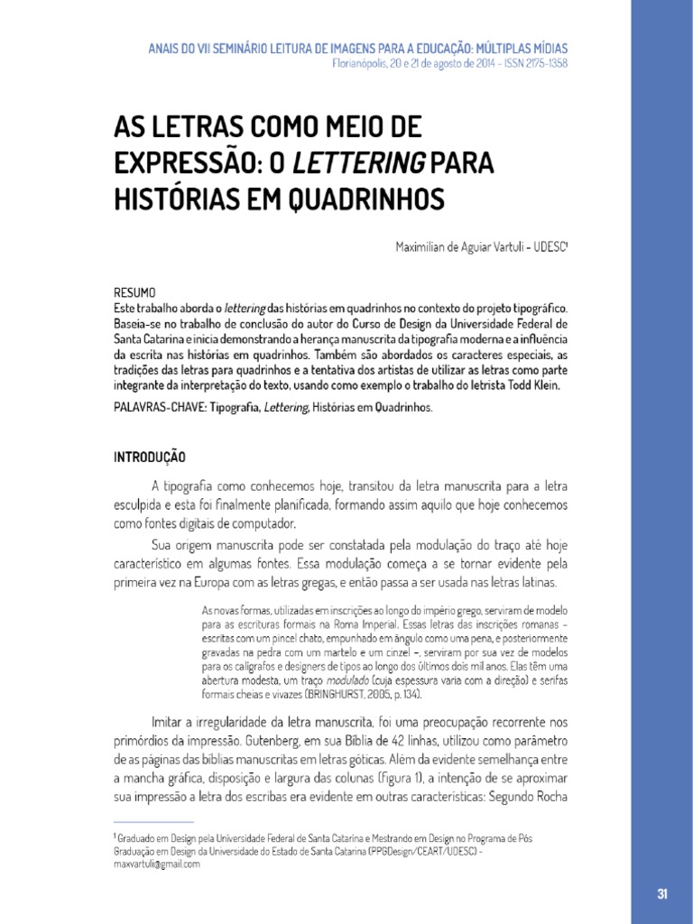 O Lettering para Histórias em Quadrinhos | PDF