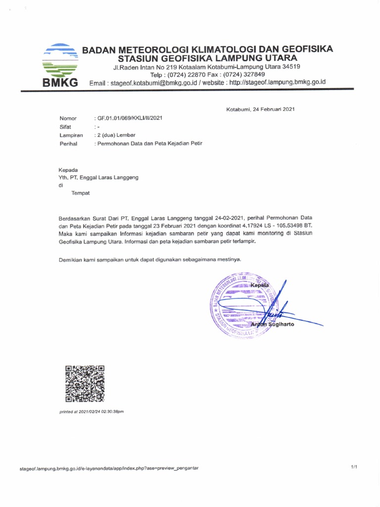 Permintaan Data PT. Enggal | PDF