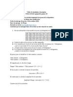 Taller de estadistica Tabla de datos agrupados Grupo AU