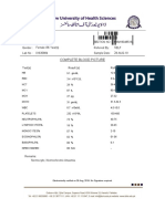 Complete Blood Picture Report Shows Normocytic Normochromic Anemia