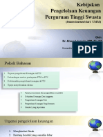 Kebijakan Pengelolaan Keuangan Perguruan Tinggi Swasta (lesson learned dari UMM