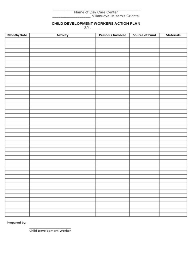 Child Development Workers Action Plan | PDF | Social Science