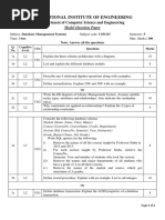 Model Question Paper of Data Base Management System 