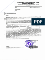 Surat Rekomendasi DJIK (Kementerian Peridustrian)