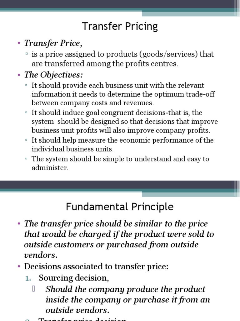 06-Transfer Pricing | PDF | Profit (Economics) | Prices