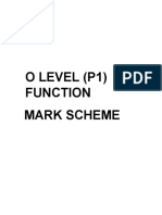 O LEVEL (P1) FUNCTION MARK SCHEME