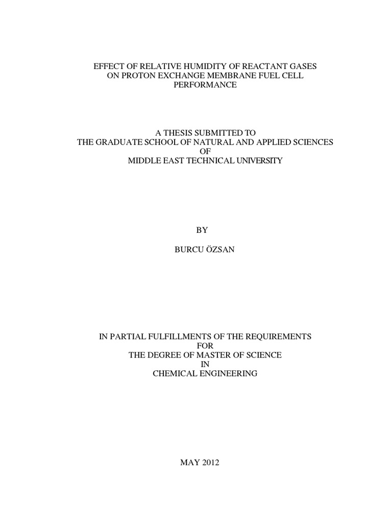 5 Thesis Proton Exchange Membrane Fuel Cell PDF Fuel