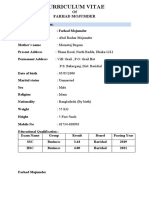 1 Page CV English.... Farhad Mojumder