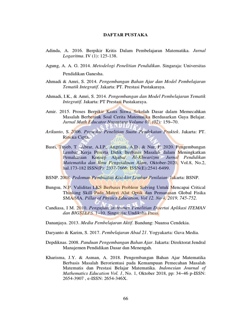 Daftar Pustaka Pendidikan dan Pembelajaran | PDF | Seni