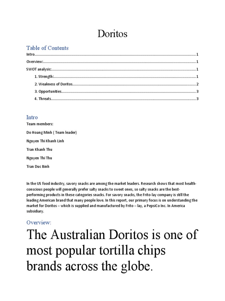 Doritos 1 | PDF | Foods | Food Industry