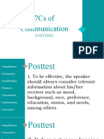 7Cs of Communication - POSTTEST 2