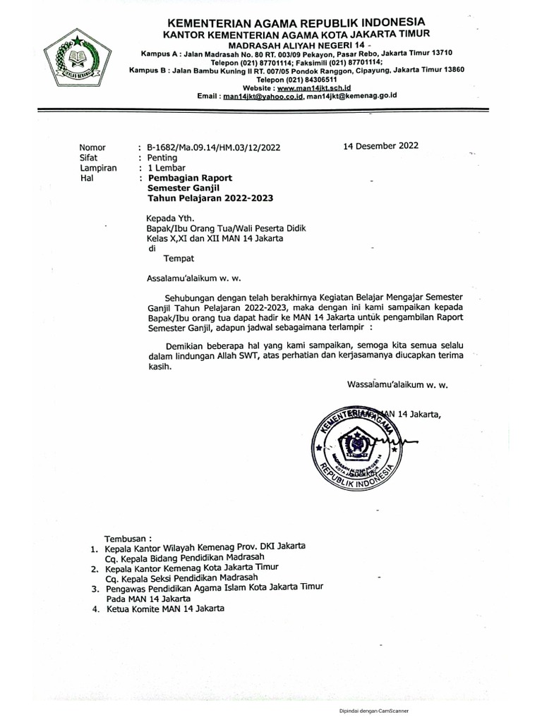 Jadwal Ngambil Rapot | PDF