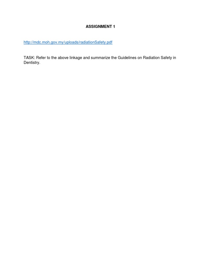 Assignment Dental Radiography PDF