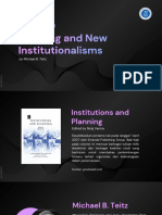 Planning and New Institutionalism