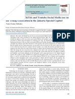 The Influence of Tiktok and Youtube Social Media Use On The Young Generation in The Jakarta Special Capitol