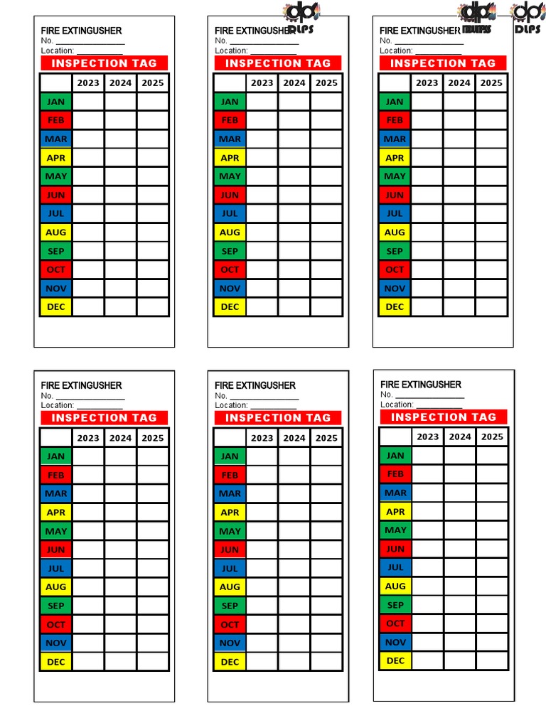 fire extinguisher inspection tag dlps | pdf