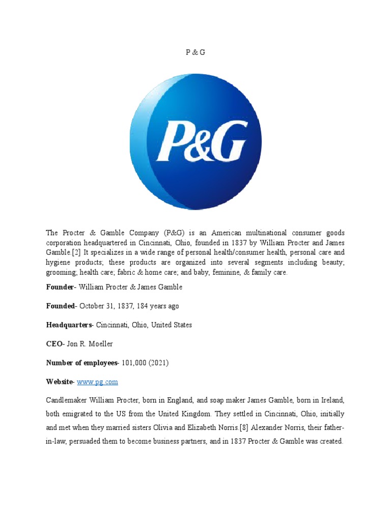 P&amp;G Intro | PDF | Procter &amp; Gamble | Economies