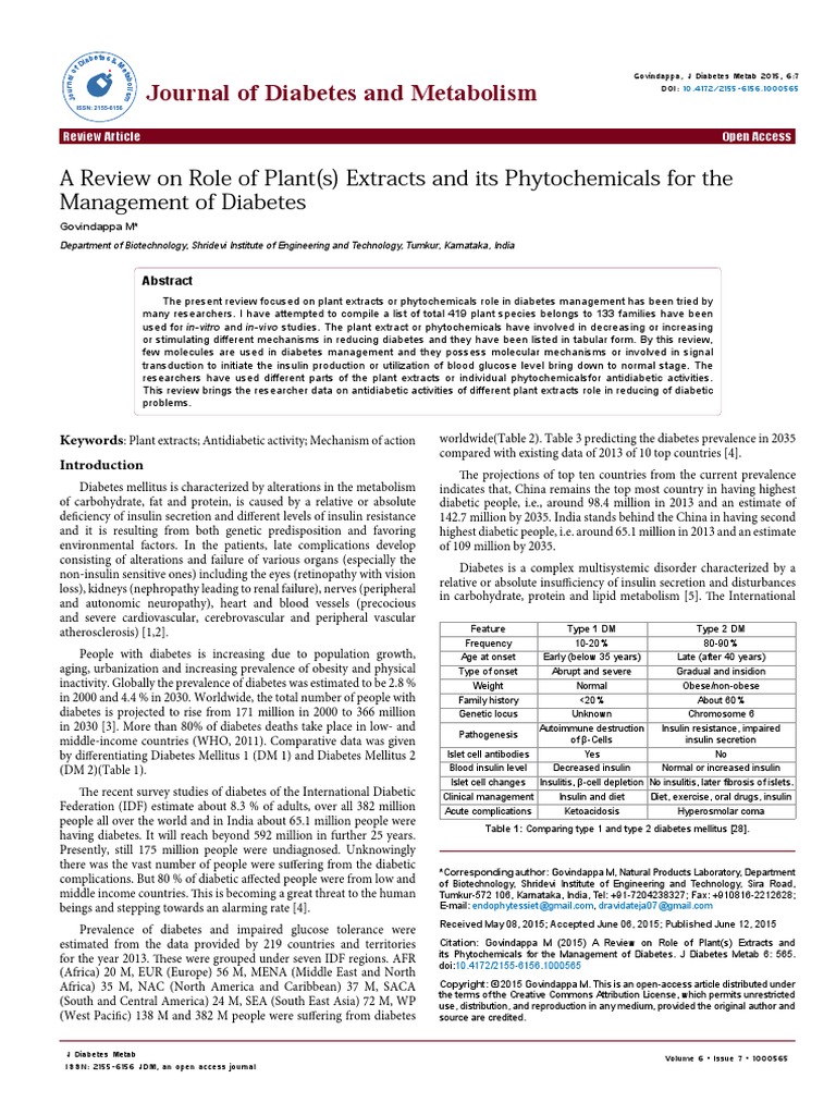 A Review On Role of Plants Extracts and Its Phytochemicals For The ...