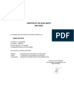 Certificat de Scolarité 1ICOSI 2021-2022 ANNE ZAYORO