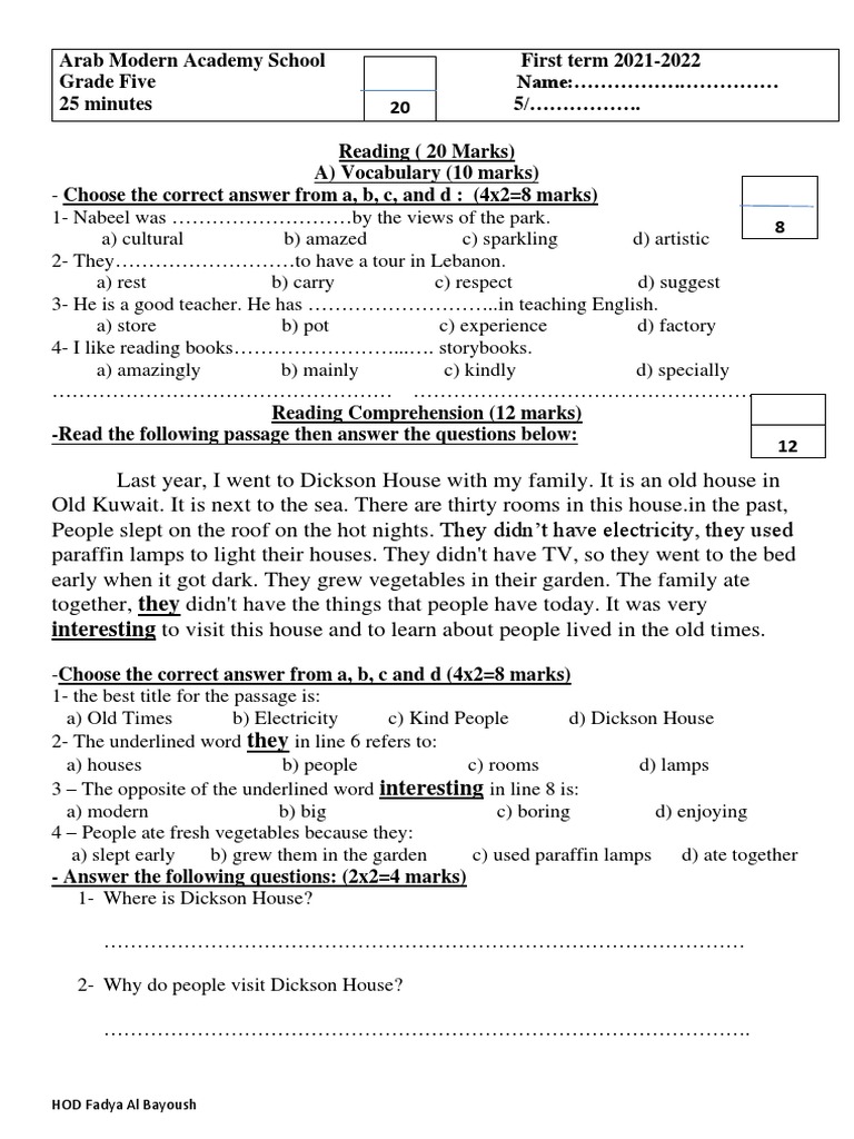 Grade 5 English Summative Assessment Pdf Linguistics Cognition