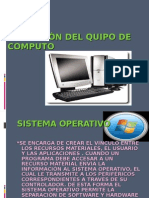 Operacion Del Quipo de Computo