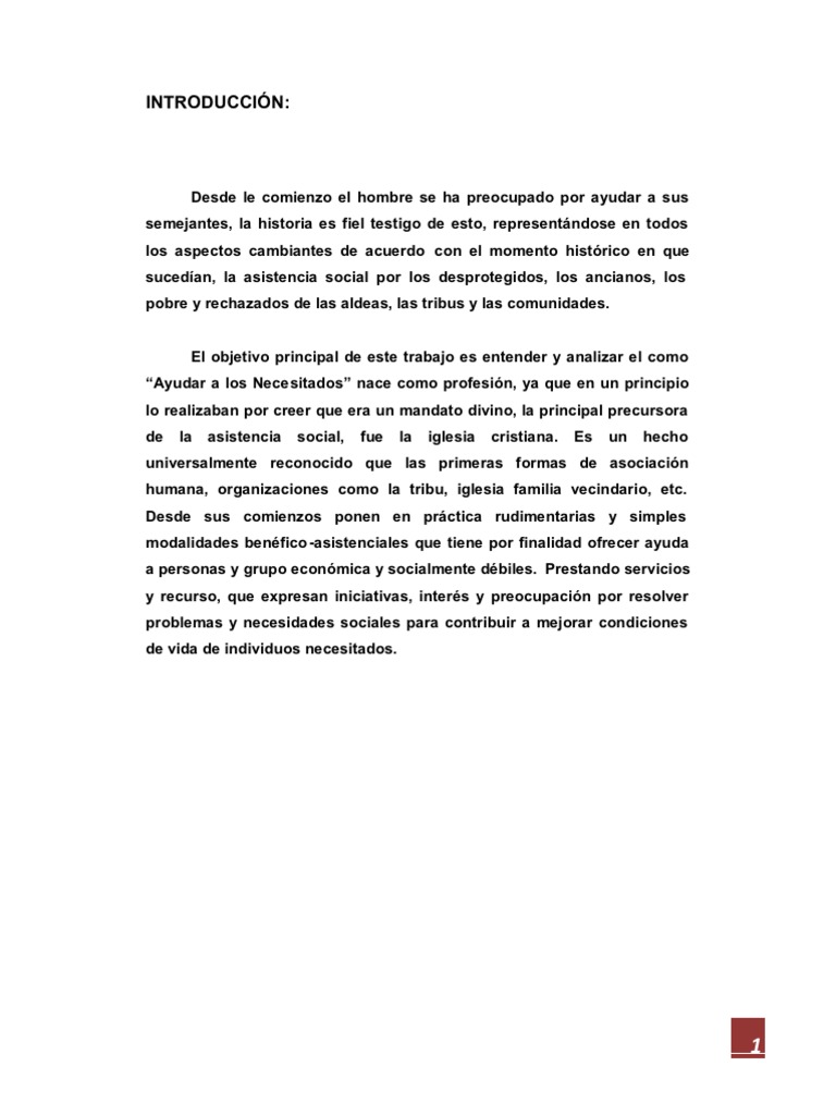 Antecedentes Del Trabajo Social en Europa y Estados Unidos