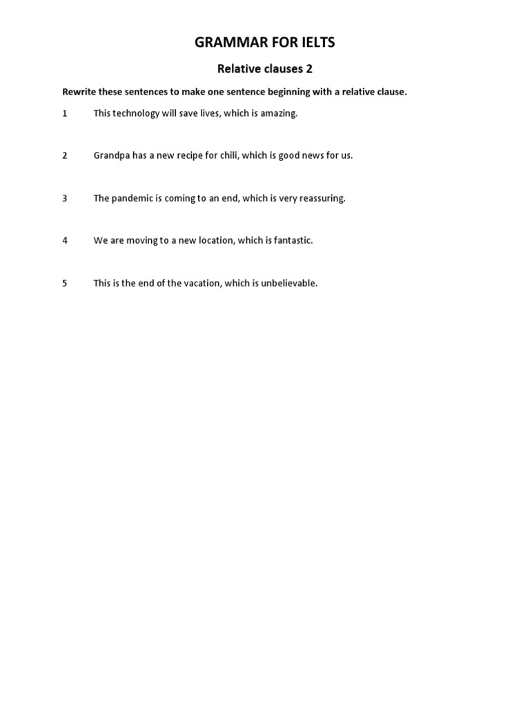 Relative Clause Answers | PDF