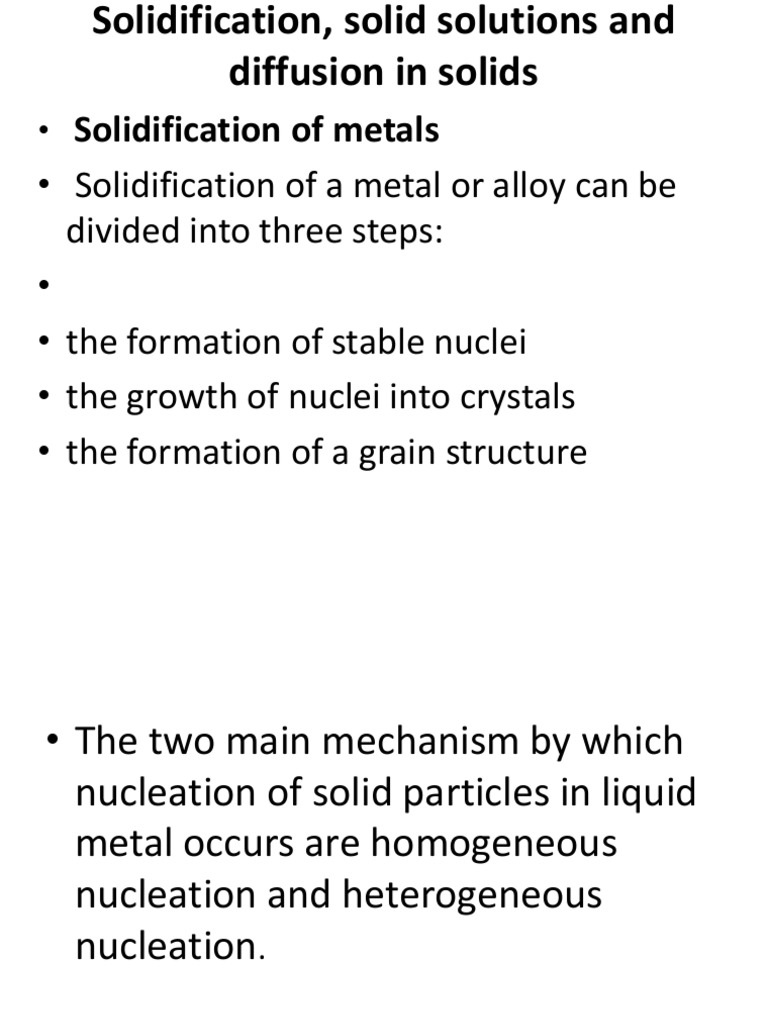 Solidification solid solutions and diffusion in solids pdf