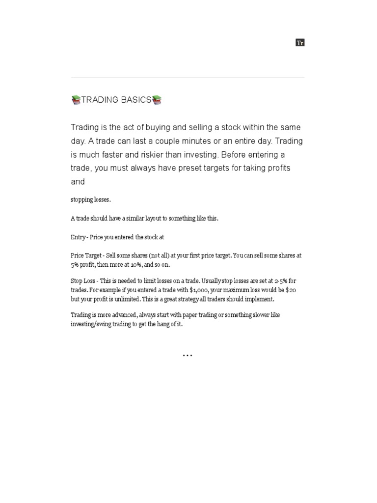 Trading Basics | PDF