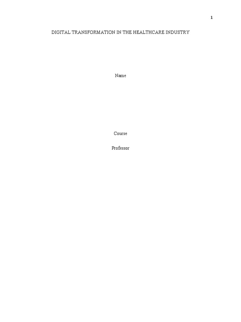 Digital Transformation in Healthcare Review | PDF | Health Care ...