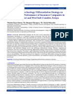 Influence of Technology Differentiation Strategy on Organizational Performance of Insurance Companies in Nakuru East and West Sub-Counties, Kenya