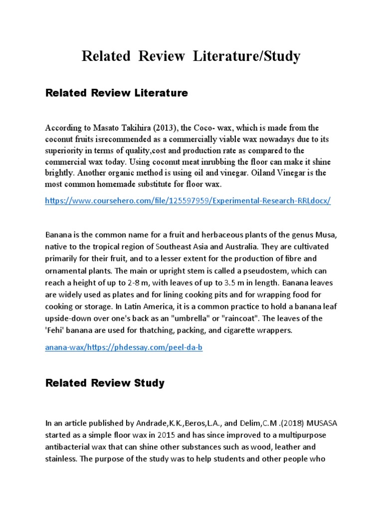 Banana Peel, Kerosene, Candle As Alternative Floorwax PDF Banana Wax