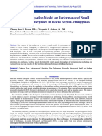 A Structural Equation Model On Performance of Small and Medium Enterprises in Davao Region, Philippines