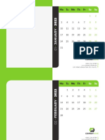 Desk Calendar 2022 Monday Green