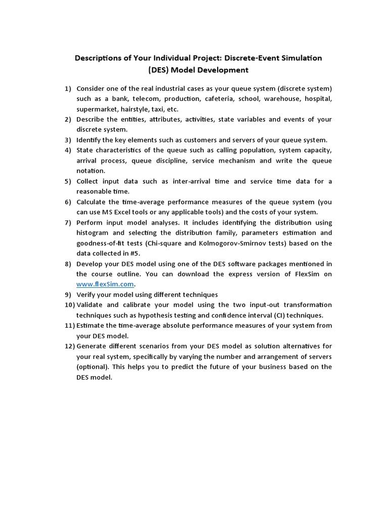 Discrete-Event Simulation Project Guide | PDF | Computers