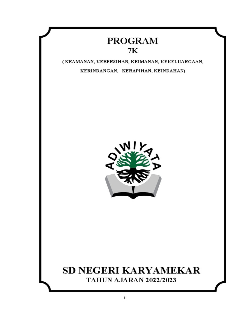 Program 7K SD Negeri Karyamekar 2022/2023 | PDF | Karier & Perkembangan ...