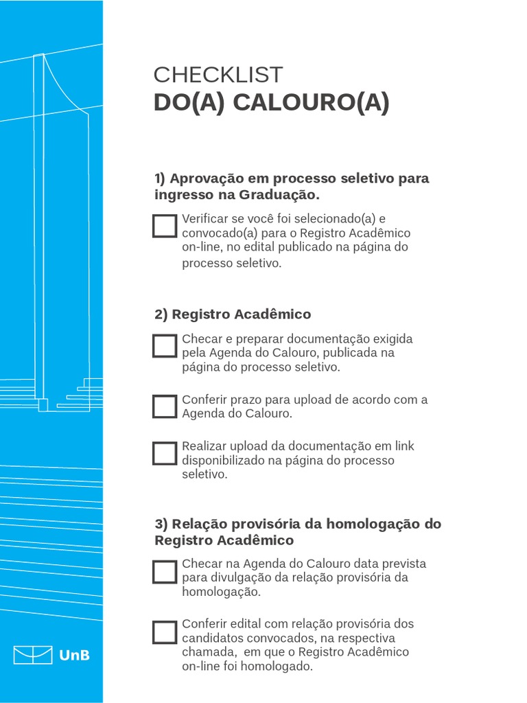 Check list calouro pdf programas inform tica