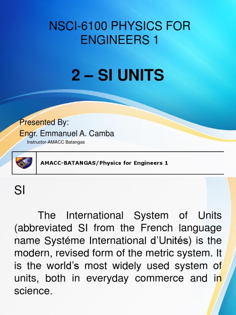 W2 Presentation SI UNITS | PDF | Litre | Pound (Mass)